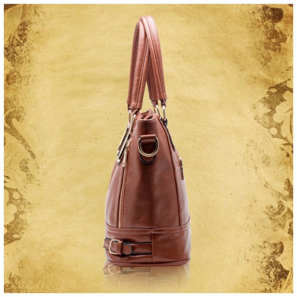 The Adalaise Tan Vegan Leather Bag - Picture 3 of 7
